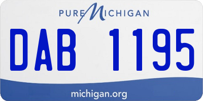 MI license plate DAB1195