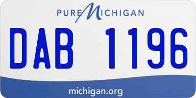 MI license plate DAB1196