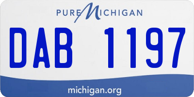 MI license plate DAB1197