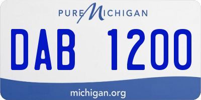 MI license plate DAB1200