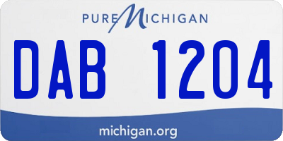MI license plate DAB1204