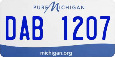 MI license plate DAB1207