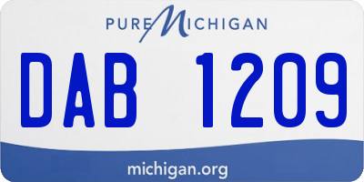MI license plate DAB1209