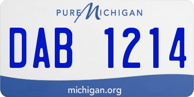 MI license plate DAB1214