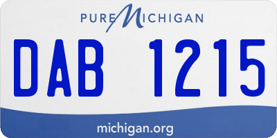 MI license plate DAB1215