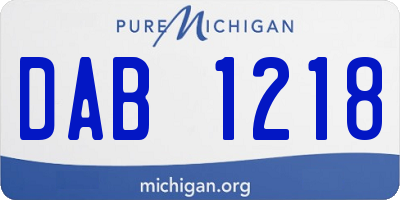 MI license plate DAB1218