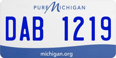 MI license plate DAB1219