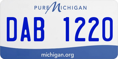 MI license plate DAB1220