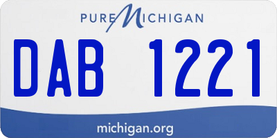 MI license plate DAB1221