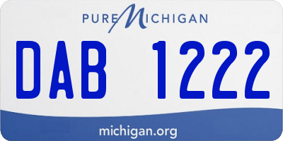 MI license plate DAB1222