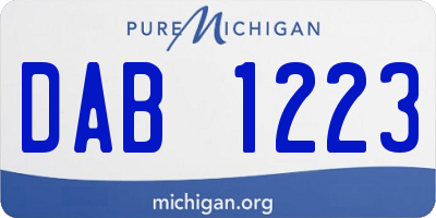 MI license plate DAB1223