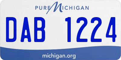 MI license plate DAB1224