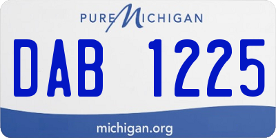 MI license plate DAB1225