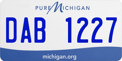MI license plate DAB1227