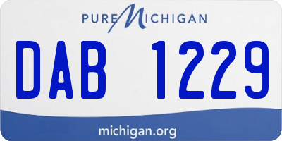MI license plate DAB1229