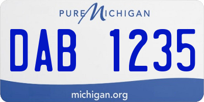 MI license plate DAB1235