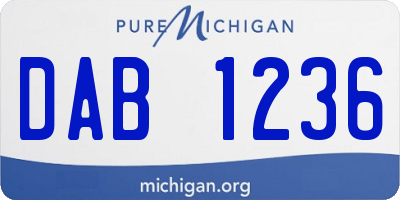 MI license plate DAB1236