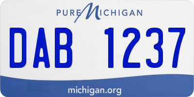 MI license plate DAB1237