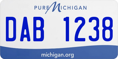 MI license plate DAB1238