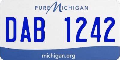 MI license plate DAB1242