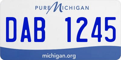 MI license plate DAB1245