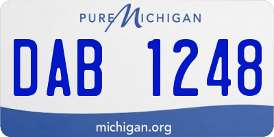 MI license plate DAB1248