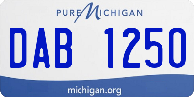 MI license plate DAB1250