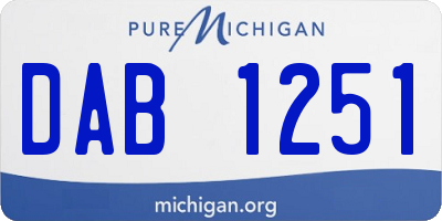 MI license plate DAB1251