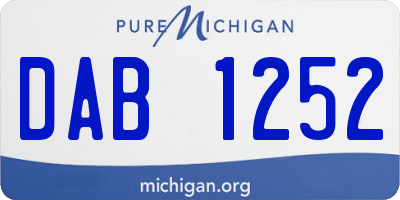 MI license plate DAB1252