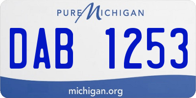 MI license plate DAB1253