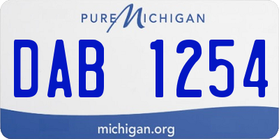 MI license plate DAB1254