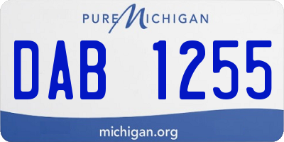 MI license plate DAB1255