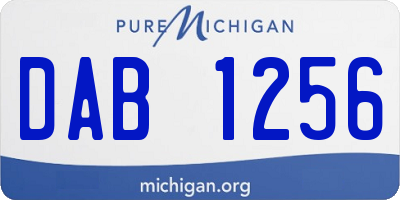 MI license plate DAB1256