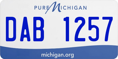 MI license plate DAB1257