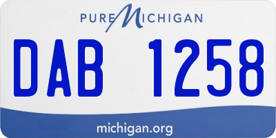 MI license plate DAB1258