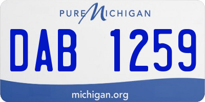 MI license plate DAB1259