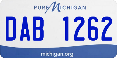 MI license plate DAB1262