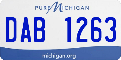 MI license plate DAB1263