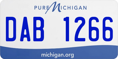 MI license plate DAB1266