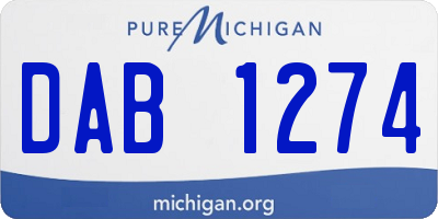 MI license plate DAB1274