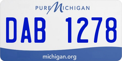 MI license plate DAB1278
