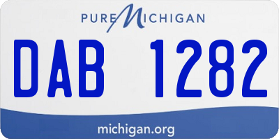 MI license plate DAB1282