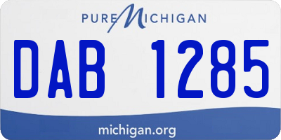 MI license plate DAB1285