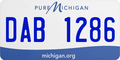 MI license plate DAB1286