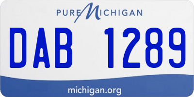 MI license plate DAB1289