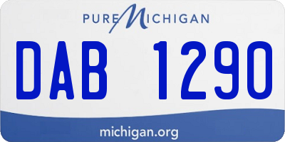 MI license plate DAB1290