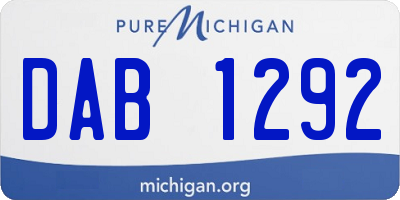MI license plate DAB1292
