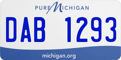 MI license plate DAB1293