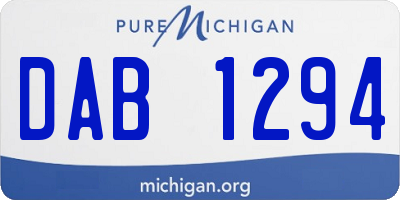 MI license plate DAB1294