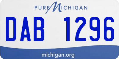 MI license plate DAB1296